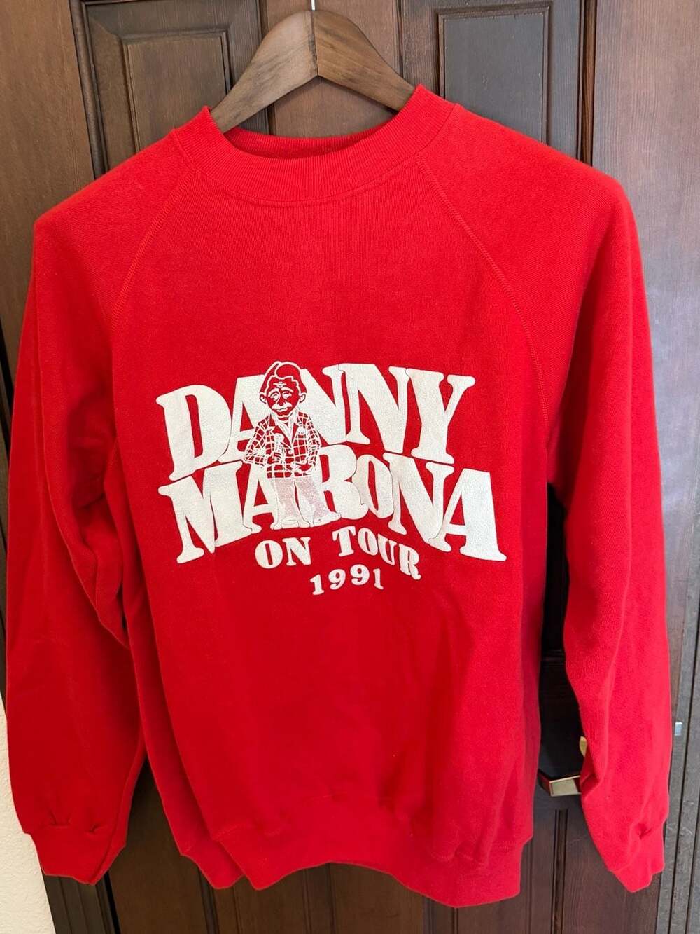 Vintage 1991 Danny Marona On Tour Sweatshirt Red Size Large